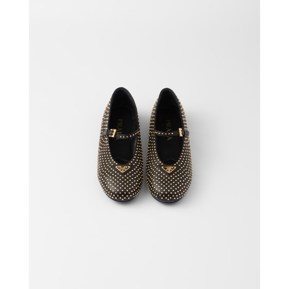 Prada Nappa leather ballerinas with studs RARE
